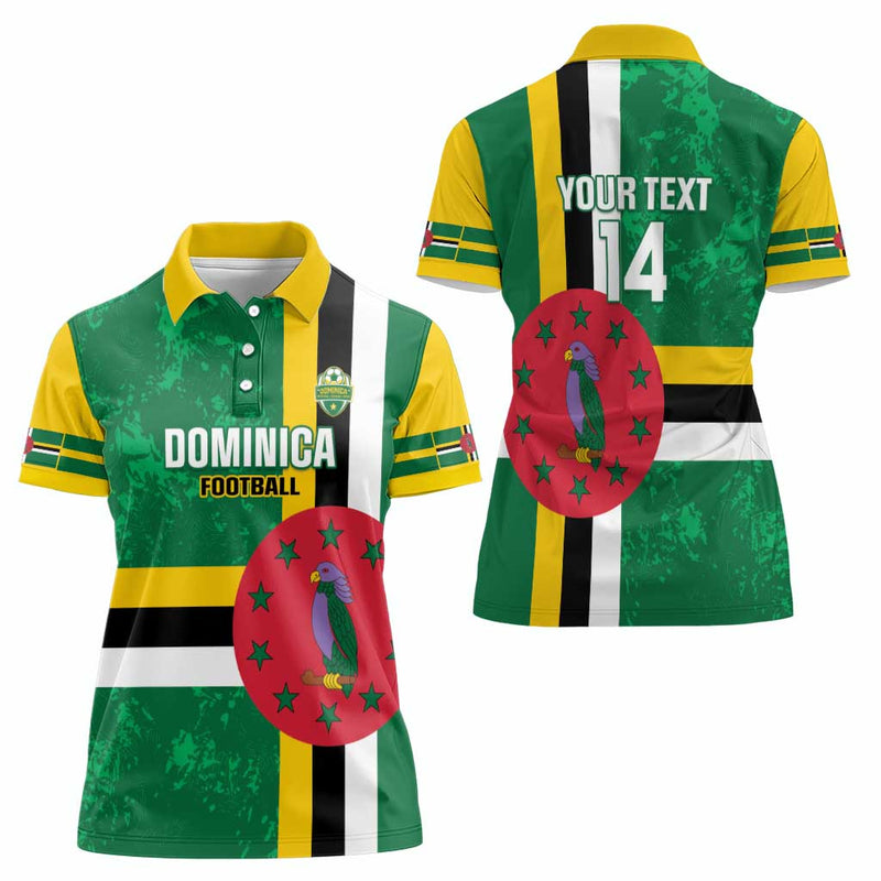 Custom Dominica Football 2025 Go Dominik Women Polo Shirt