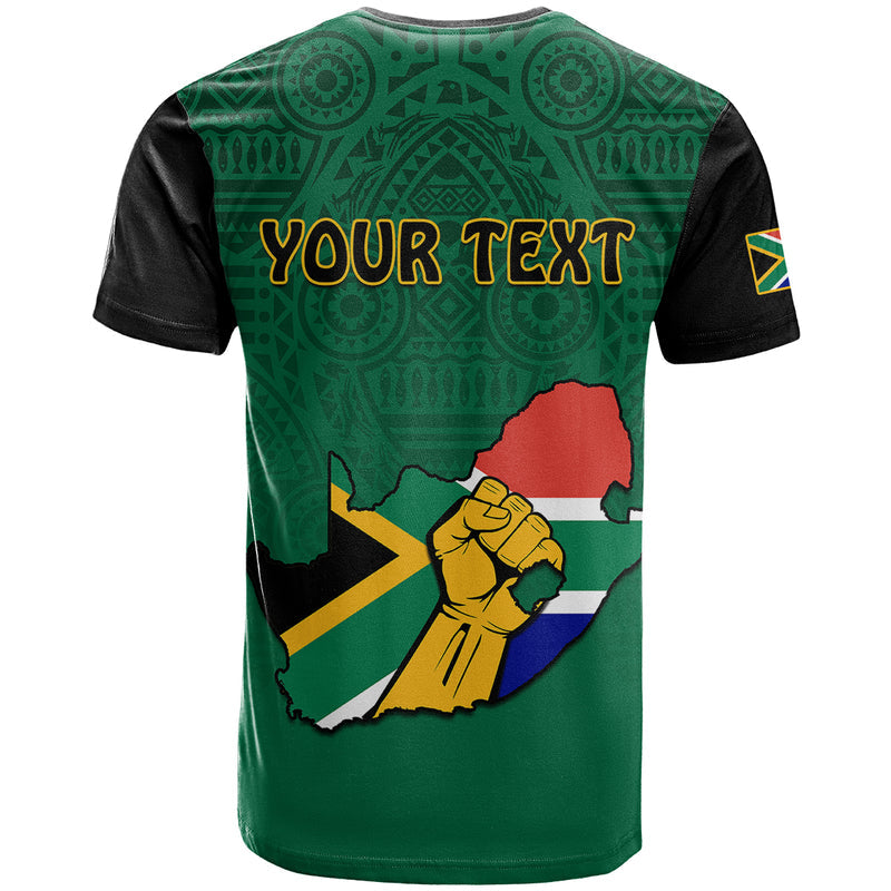 Custom South Africa African Pattern Happy Freedom Day Green Version T Shirt
