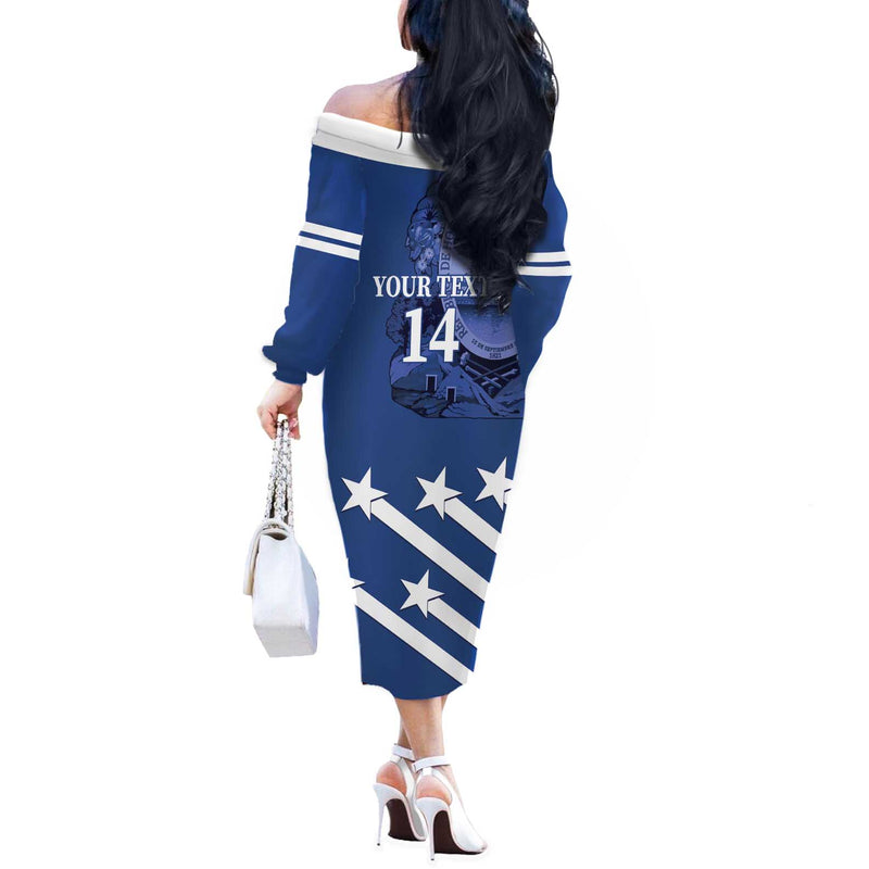 Custom Honduras Football 2025 Vamos Los Catrachos Off The Shoulder Long Sleeve Dress