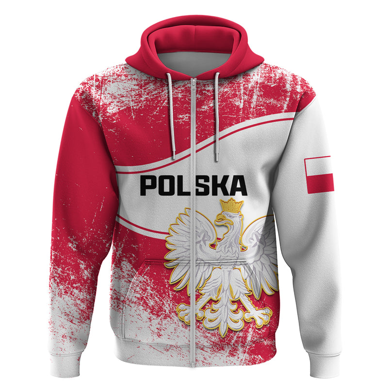 Custom Poland Constitution Day Coat Of Arms Grunge Style Hoodie