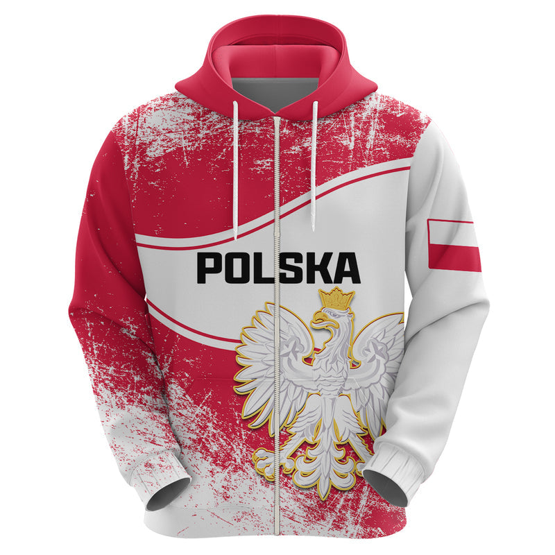 Custom Poland Constitution Day Coat Of Arms Grunge Style Hoodie
