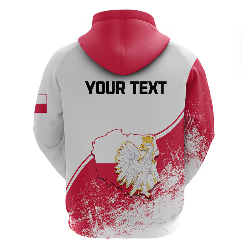 Custom Poland Constitution Day Coat Of Arms Grunge Style Hoodie