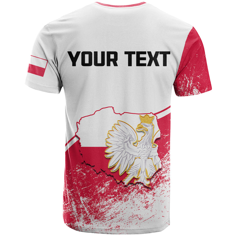 Custom Poland Constitution Day Coat Of Arms Grunge Style T Shirt