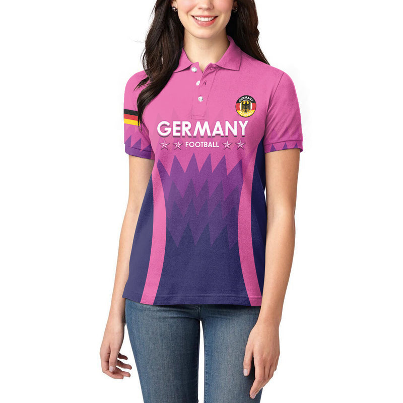 Custom Germany Football 2024 Nationalelf - Pink Version Women Polo Shirt