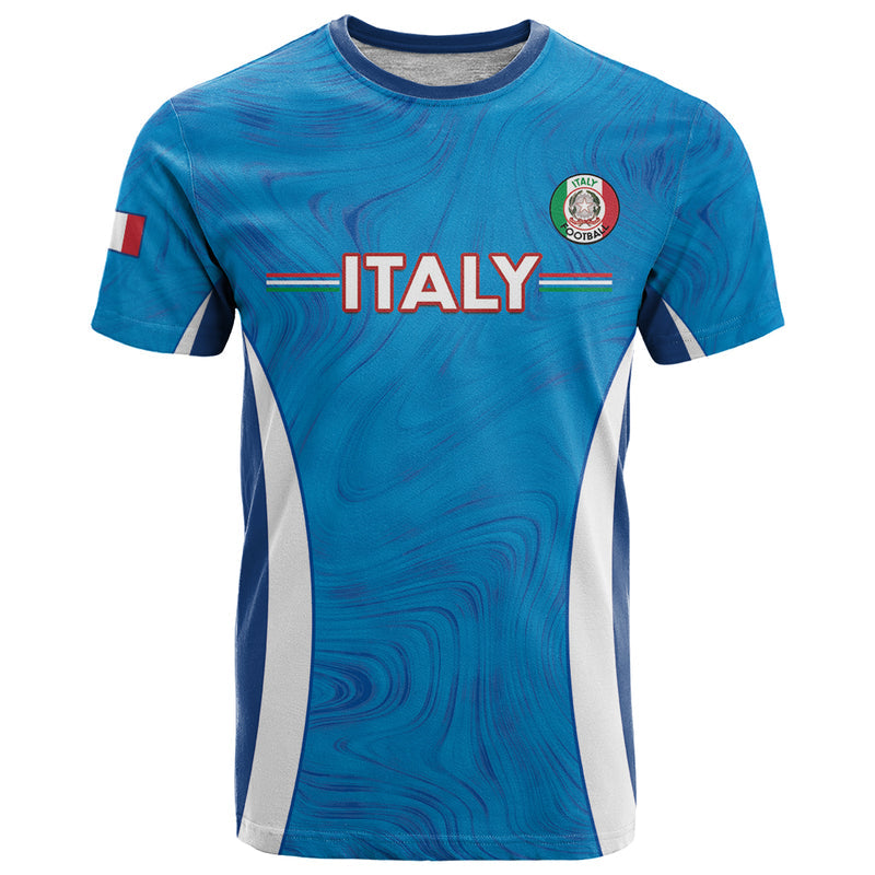 Custom Italy Football 2024 Gli Azzurri Marble Pattern T Shirt