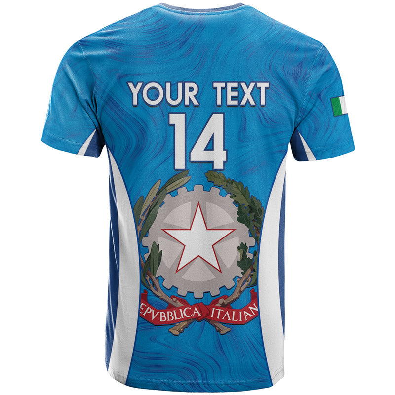 Custom Italy Football 2024 Gli Azzurri Marble Pattern T Shirt