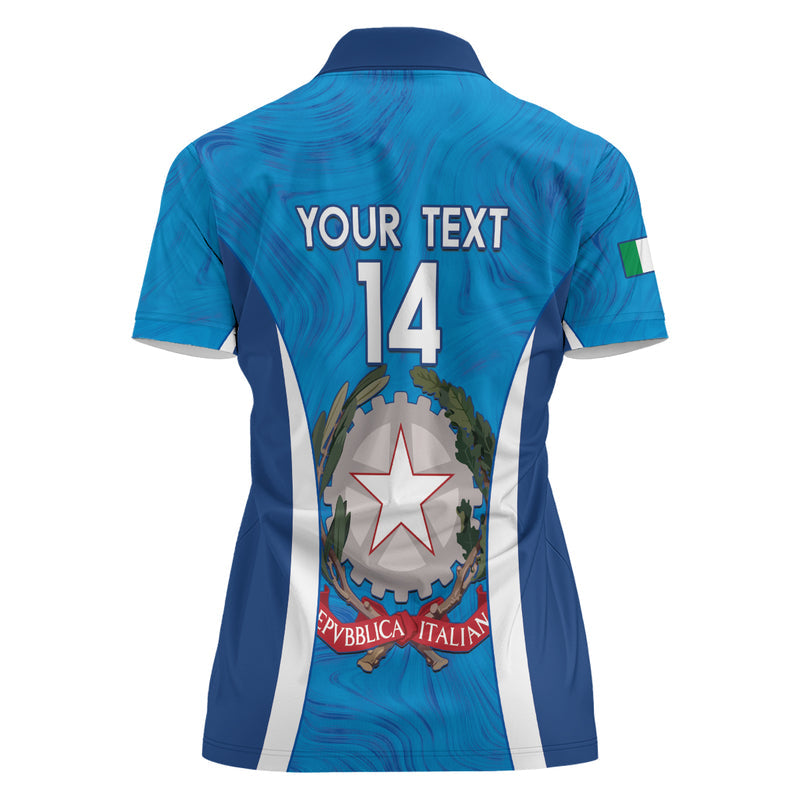 Custom Italy Football 2024 Gli Azzurri Marble Pattern Women Polo Shirt