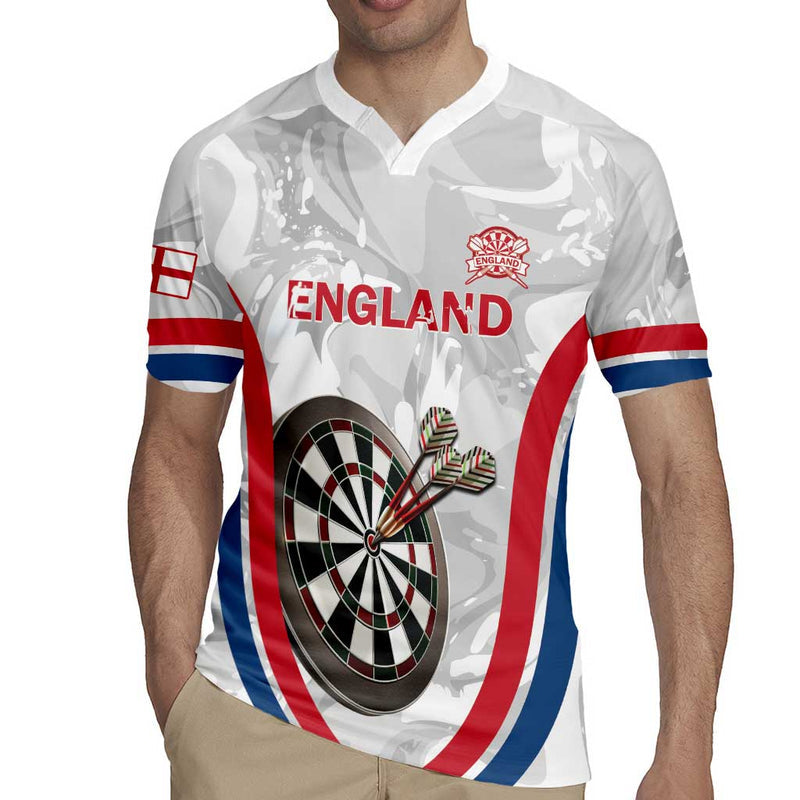 Custom England Darts Go Champions Grunge Marble Style Rugby Jersey
