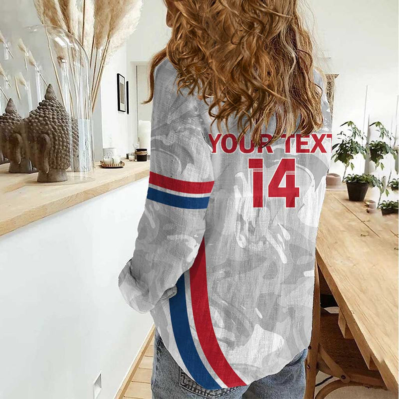 Custom England Darts Go Champions Grunge Marble Style Women Casual Shirt
