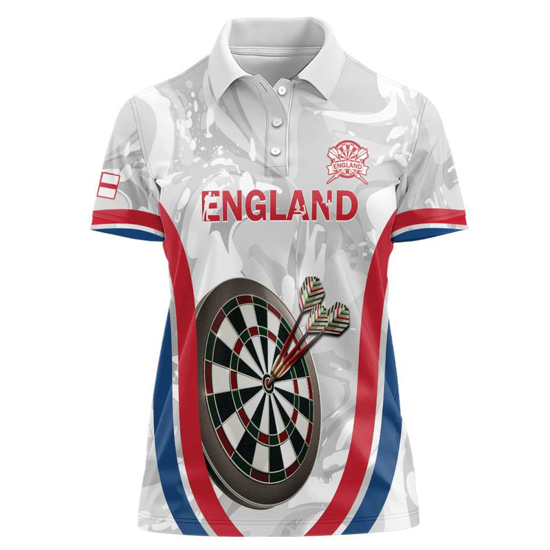 Custom England Darts Go Champions Grunge Marble Style Women Polo Shirt
