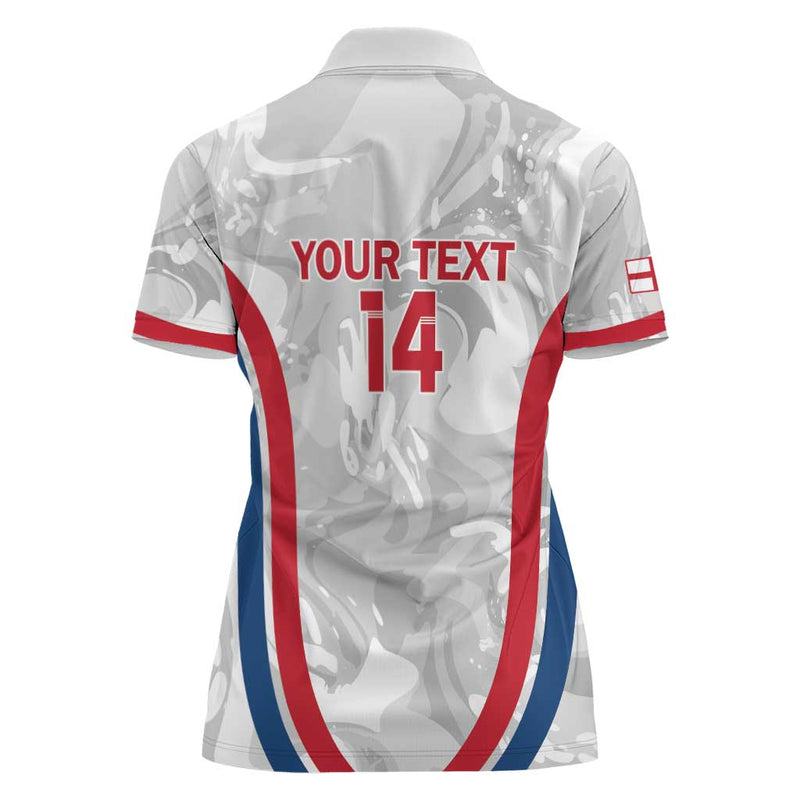 Custom England Darts Go Champions Grunge Marble Style Women Polo Shirt