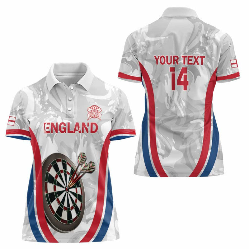 Custom England Darts Go Champions Grunge Marble Style Women Polo Shirt