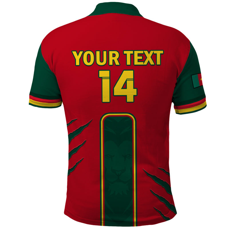 Custom Cameroon Football 2024 African Nations Go Champions Lion Style Polo Shirt