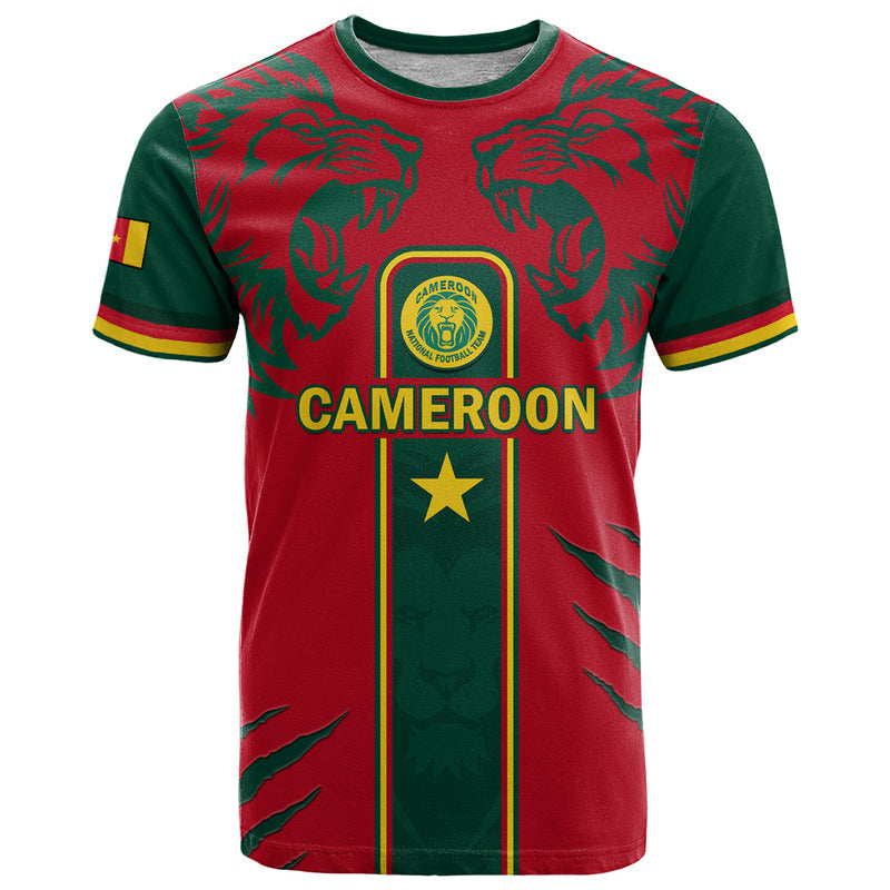 Custom Cameroon Football 2024 African Nations Go Champions Lion Style T Shirt