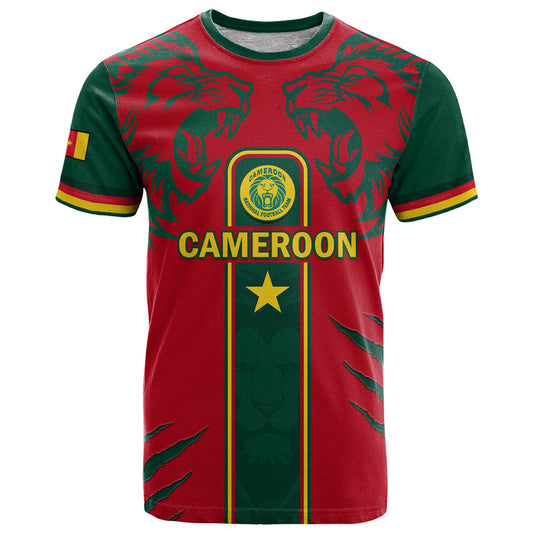 Custom Cameroon Football 2024 African Nations Go Champions Lion Style T Shirt