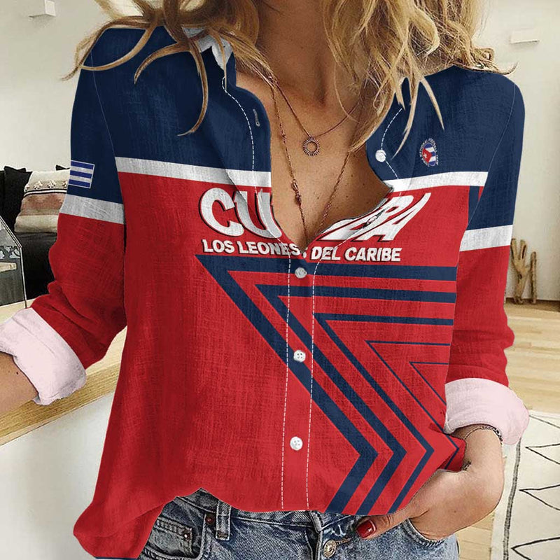 Custom Cuba Football 2025 Los Leones del Caribe Women Casual Shirt