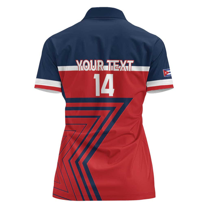 Custom Cuba Football 2025 Los Leones del Caribe Women Polo Shirt