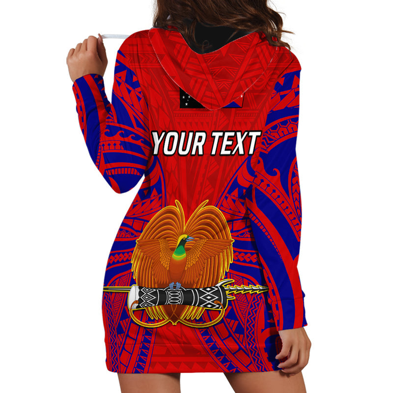 (Custom Personalised) Papua New Guinea Central Province Mix Coat Of Arms Polynesian Art Hoodie Dress