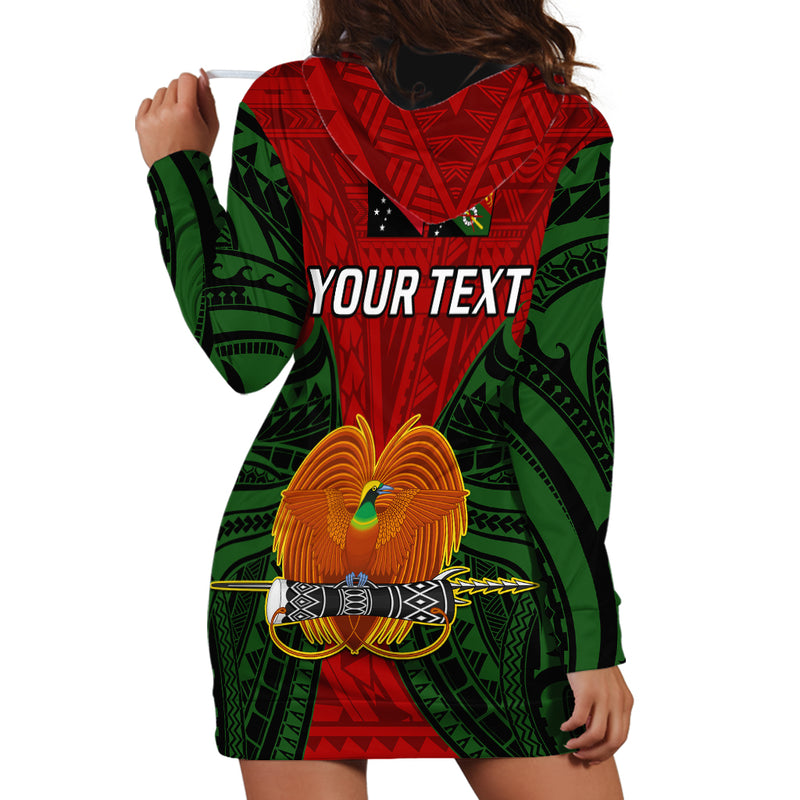 (Custom Personalised) Papua New Guinea Chimbu Province Mix Coat Of Arms Polynesian Art Hoodie Dress