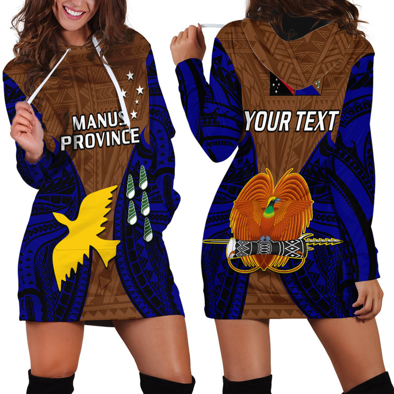 (Custom Personalised) Papua New Guinea Manus Province Mix Coat Of Arms Polynesian Art Hoodie Dress