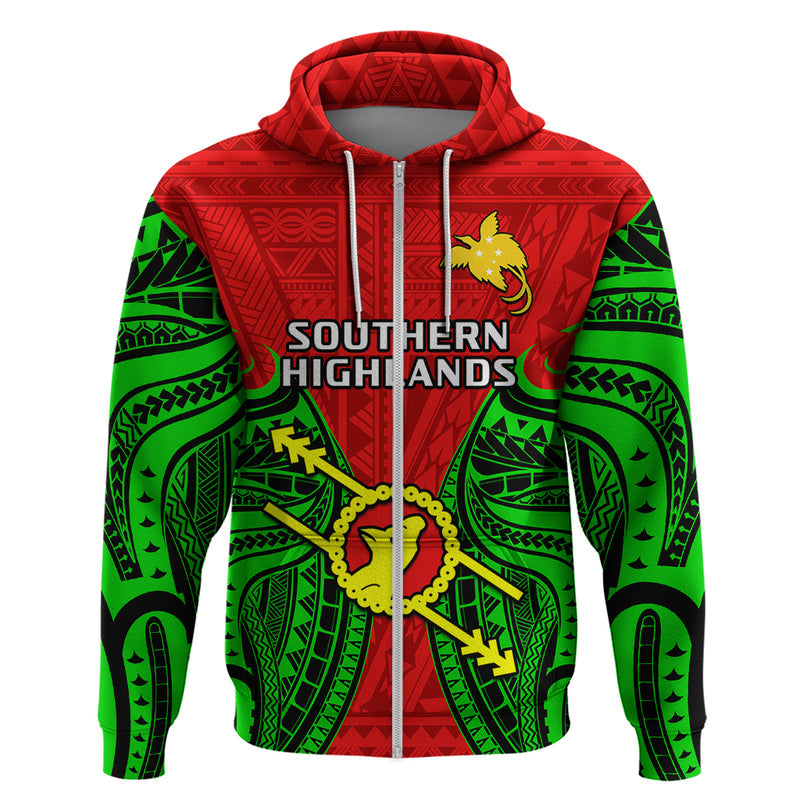 Custom Papua New Guinea Southern Highlands Province Mix Coat of Arms Polynesian Art Hoodie
