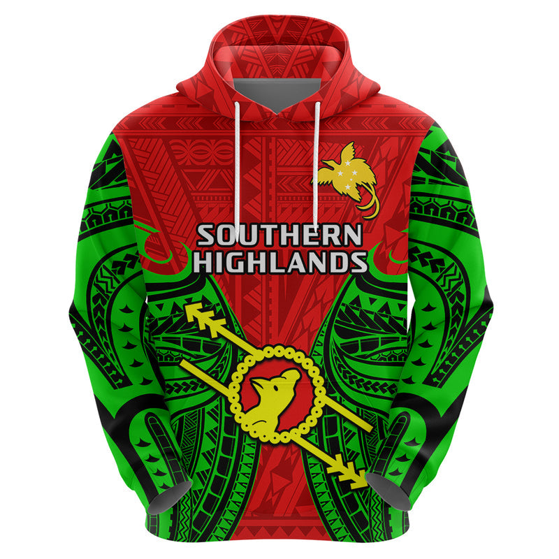 Custom Papua New Guinea Southern Highlands Province Mix Coat of Arms Polynesian Art Hoodie