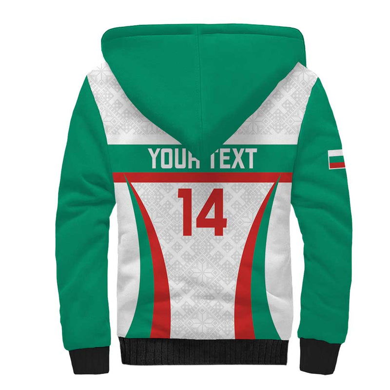 Custom Bulgaria Football Bulgarian Pattern Sporty Style Sherpa Hoodie