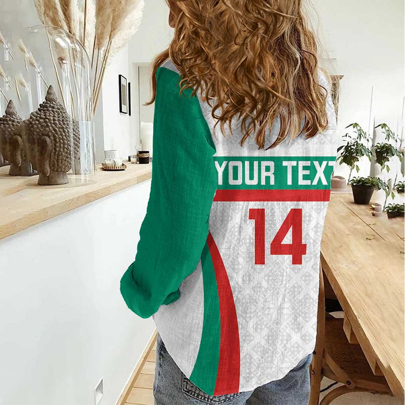 Custom Bulgaria Football Bulgarian Pattern Sporty Style Women Casual Shirt