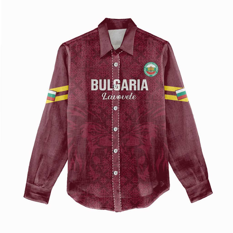 Custom Bulgaria Football Go Lavovete Bulgarian Pattern Women Casual Shirt