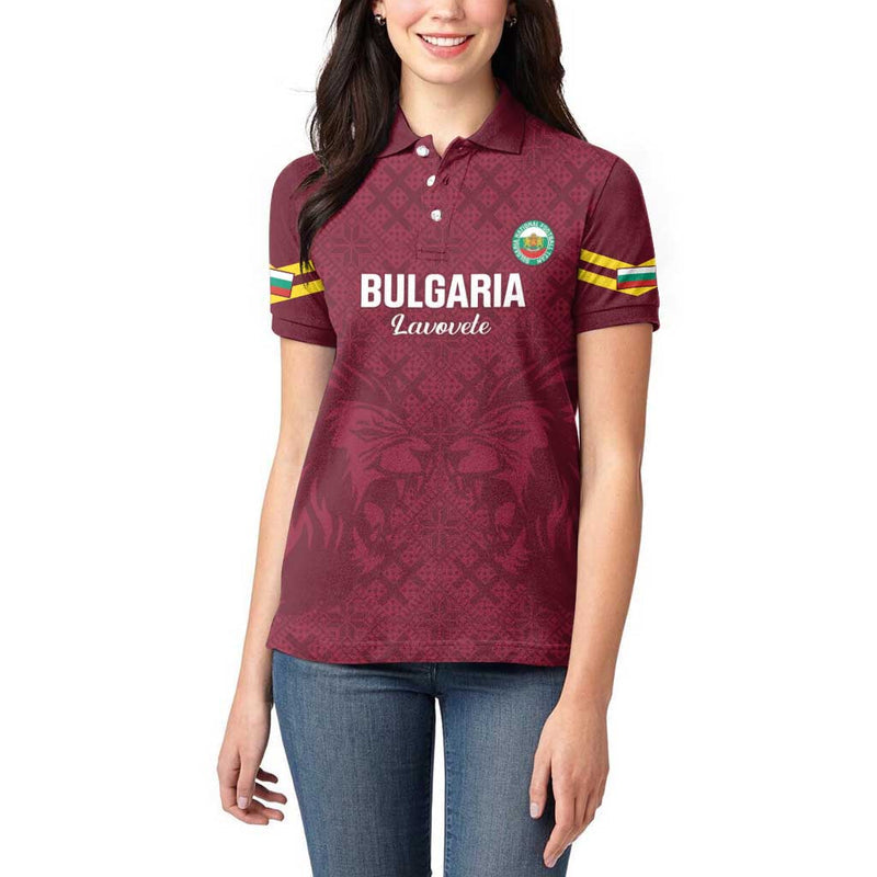 Custom Bulgaria Football Go Lavovete Bulgarian Pattern Women Polo Shirt