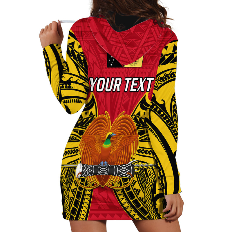 (Custom Personalised) Papua New Guinea National Capital District Mix Coat Of Arms Polynesian Art Hoodie Dress