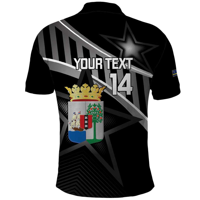 Custom Curacao Football Go La Familia Azul Black Style Polo Shirt