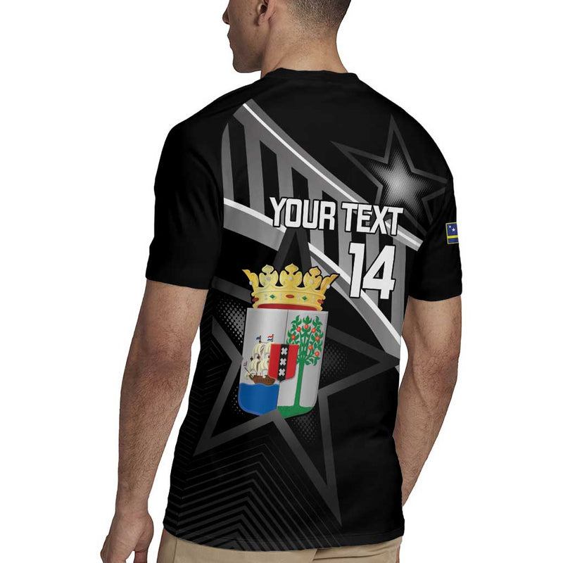 Custom Curacao Football Go La Familia Azul Black Style Rugby Jersey