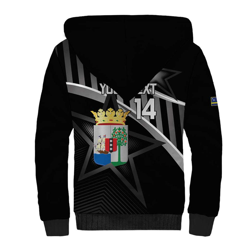 Custom Curacao Football Go La Familia Azul Black Style Sherpa Hoodie