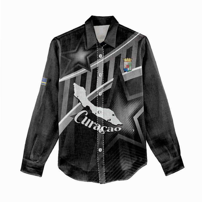 Custom Curacao Football Go La Familia Azul Black Style Women Casual Shirt