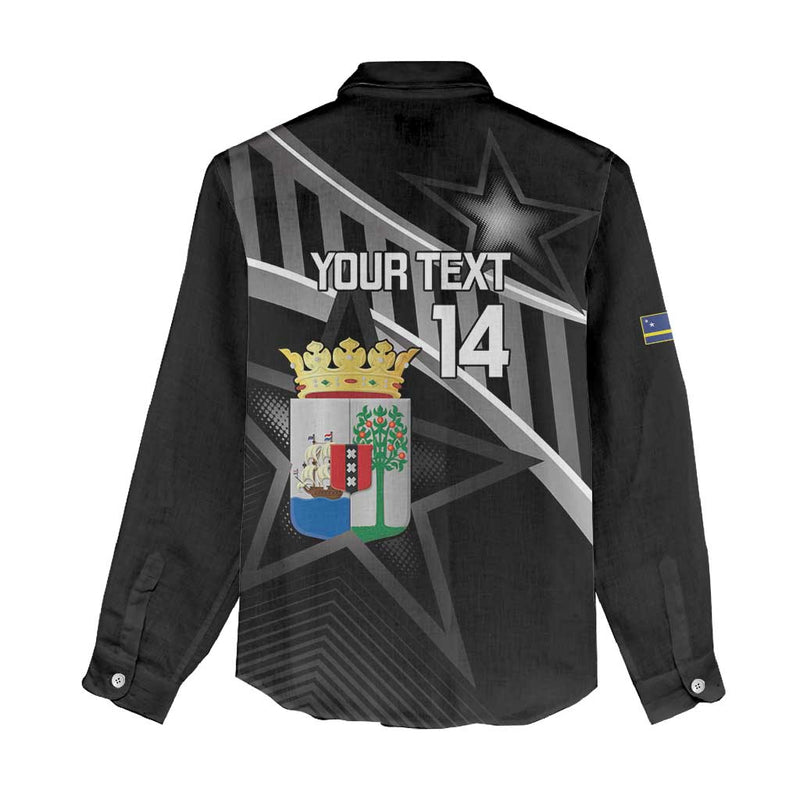Custom Curacao Football Go La Familia Azul Black Style Women Casual Shirt