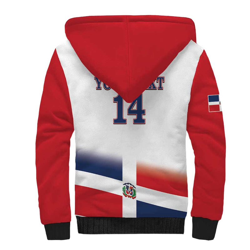Custom Dominican Republic 2025 Baseball Go Champions Flag Style Sherpa Hoodie