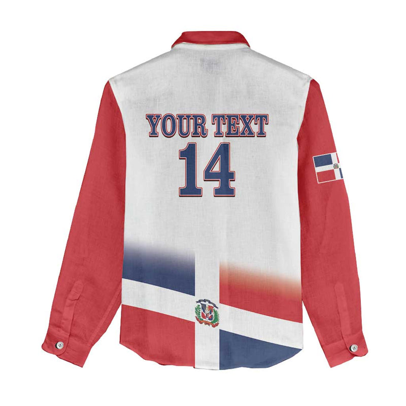 Custom Dominican Republic 2025 Baseball Go Champions Flag Style Women Casual Shirt