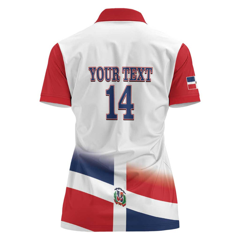 Custom Dominican Republic 2025 Baseball Go Champions Flag Style Women Polo Shirt