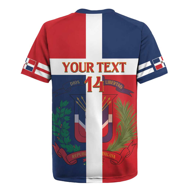 Custom Dominican Republic Football Go Champions Flag Style Rugby Jersey