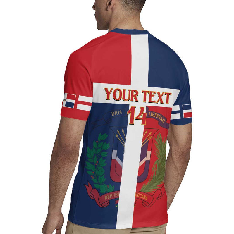 Custom Dominican Republic Football Go Champions Flag Style Rugby Jersey
