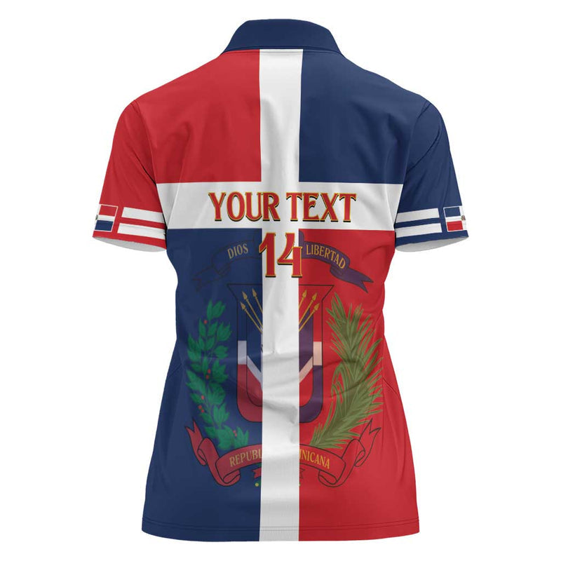 Custom Dominican Republic Football Go Champions Flag Style Women Polo Shirt