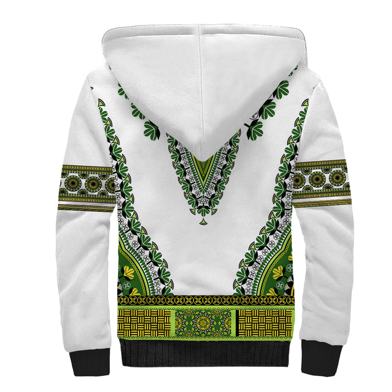 Africa African Dashiki Royal Green Version Sherpa Hoodie