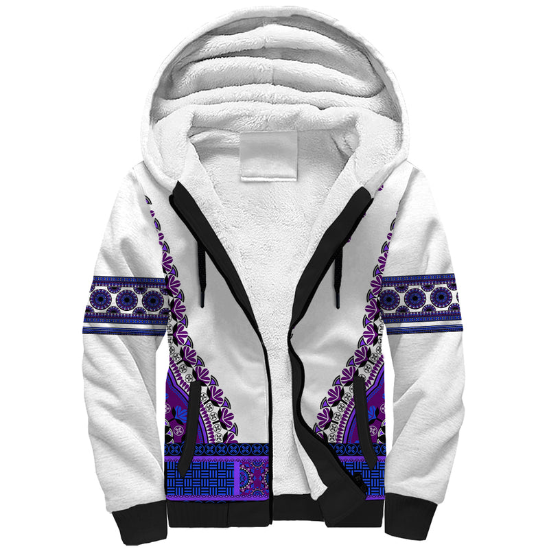 Africa African Dashiki Royal Purple Version Sherpa Hoodie