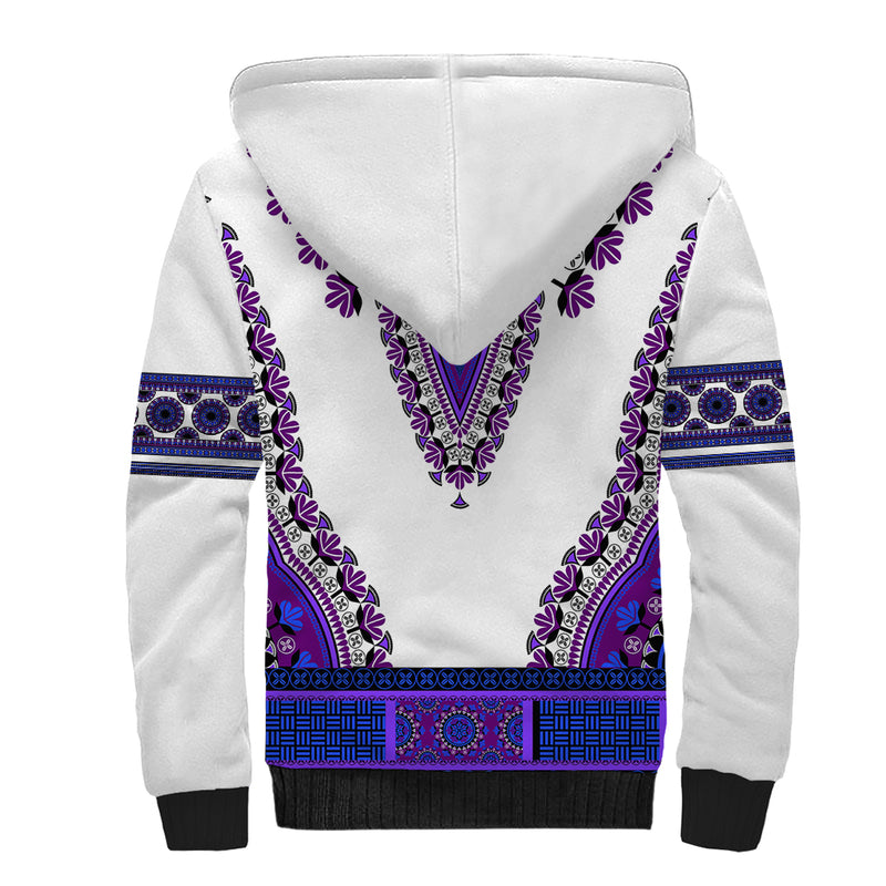 Africa African Dashiki Royal Purple Version Sherpa Hoodie