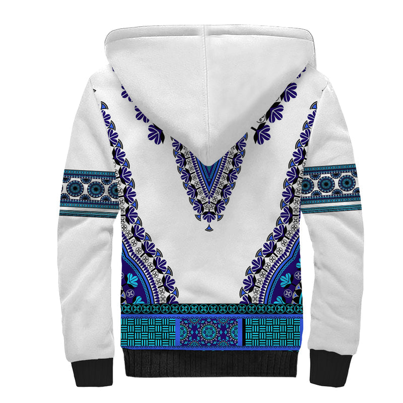 Africa African Dashiki Royal Blue Version Sherpa Hoodie