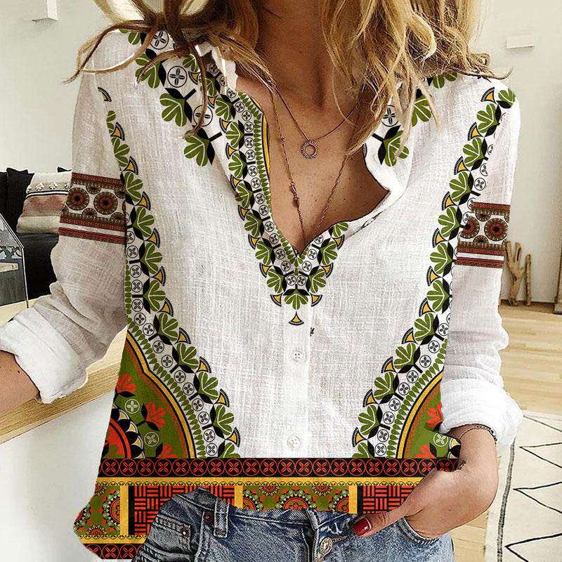 Africa African Dashiki Royal Gold Version Women Casual Shirt