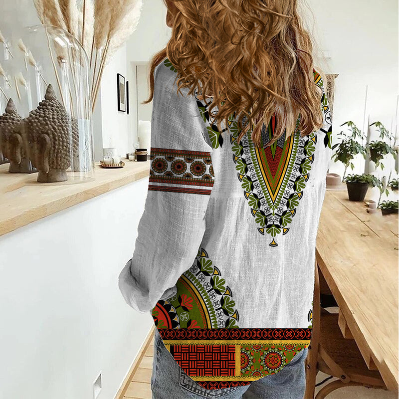 Africa African Dashiki Royal Gold Version Women Casual Shirt