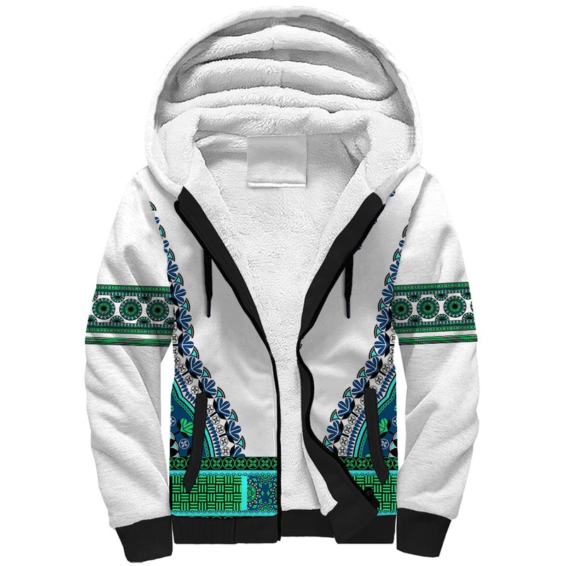 Africa African Dashiki Royal Turquoise Version Sherpa Hoodie