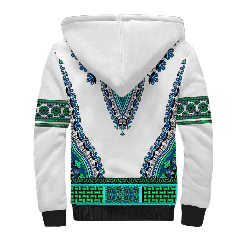 Africa African Dashiki Royal Turquoise Version Sherpa Hoodie